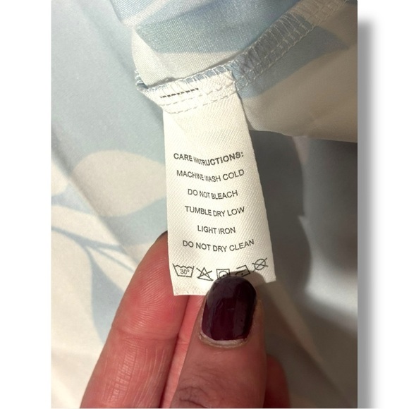 Made With Love Relax Fit Short Sleeve Empire Waist Blue/White Floral Maxi Dress - Picture 14 of 15